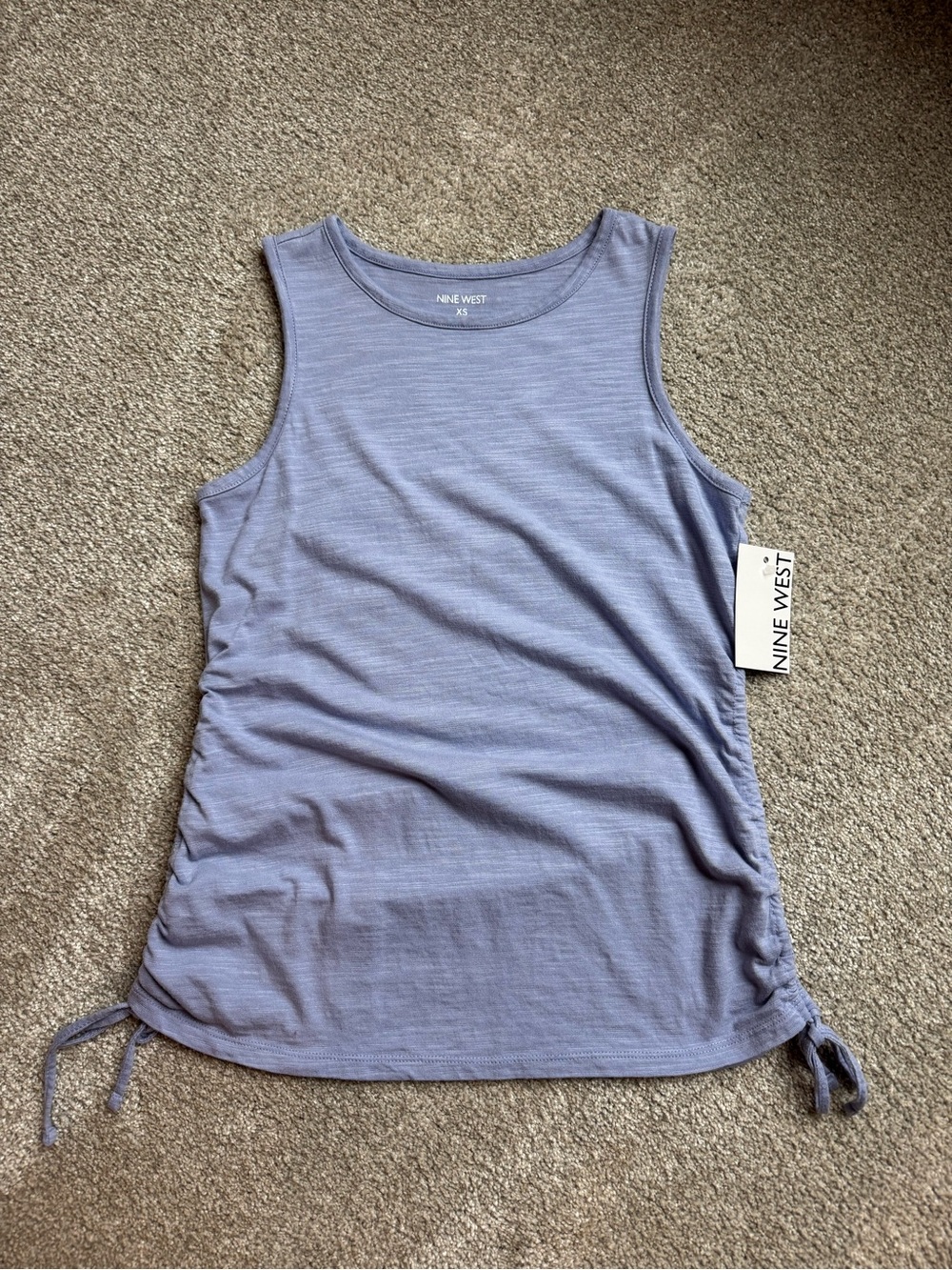 Nine West Light Lavender Side-Tie Tank Top